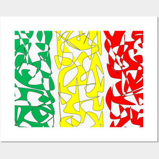 Red Yello Green Patterns Posters and Art